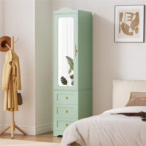 Full Length Mirror Jewelry Armoire - Armario de dormitorio de madera de
