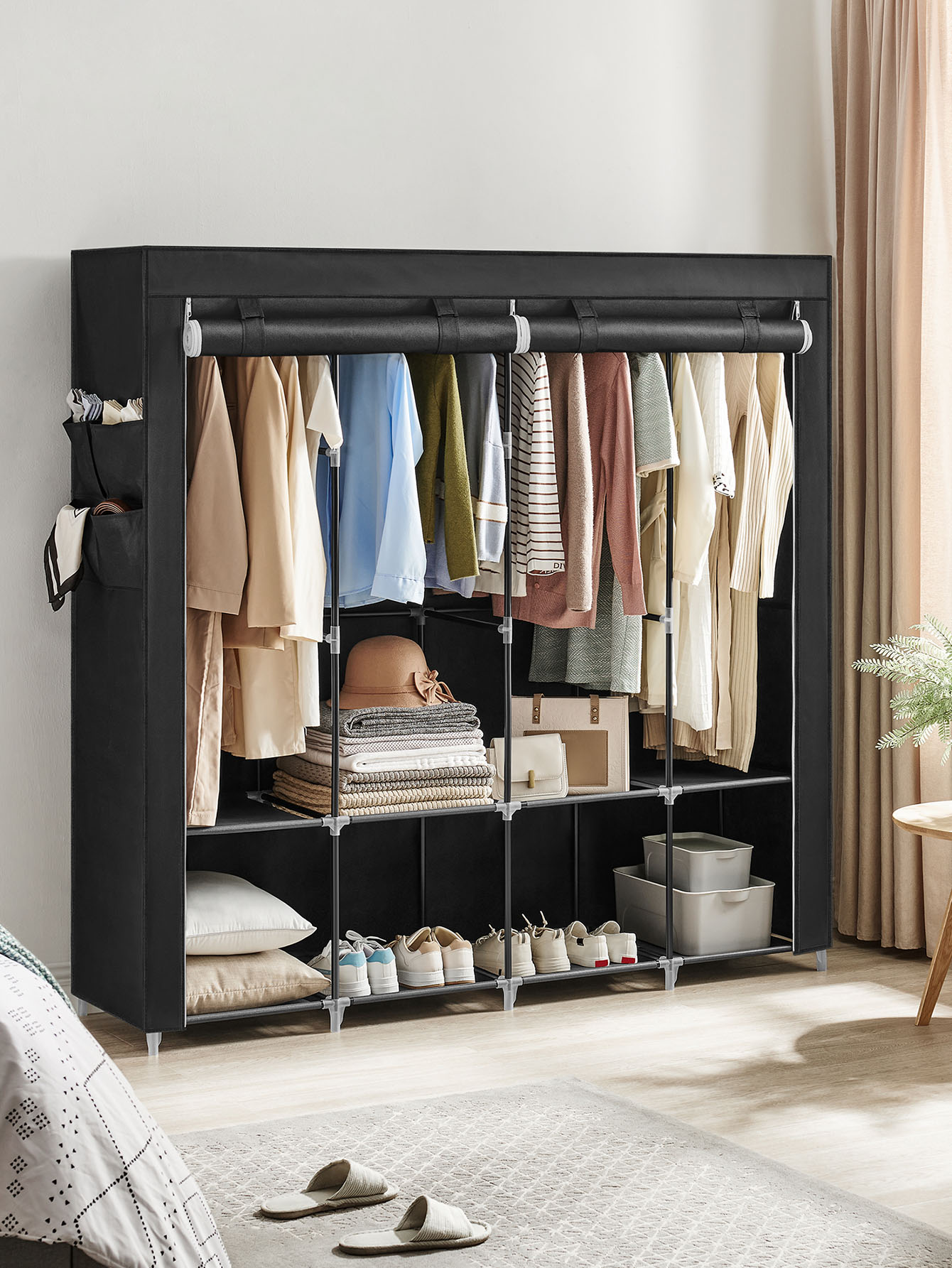 Wardrobe Closet Portable Fabric Cover - Armario portátil, organizador de armario con