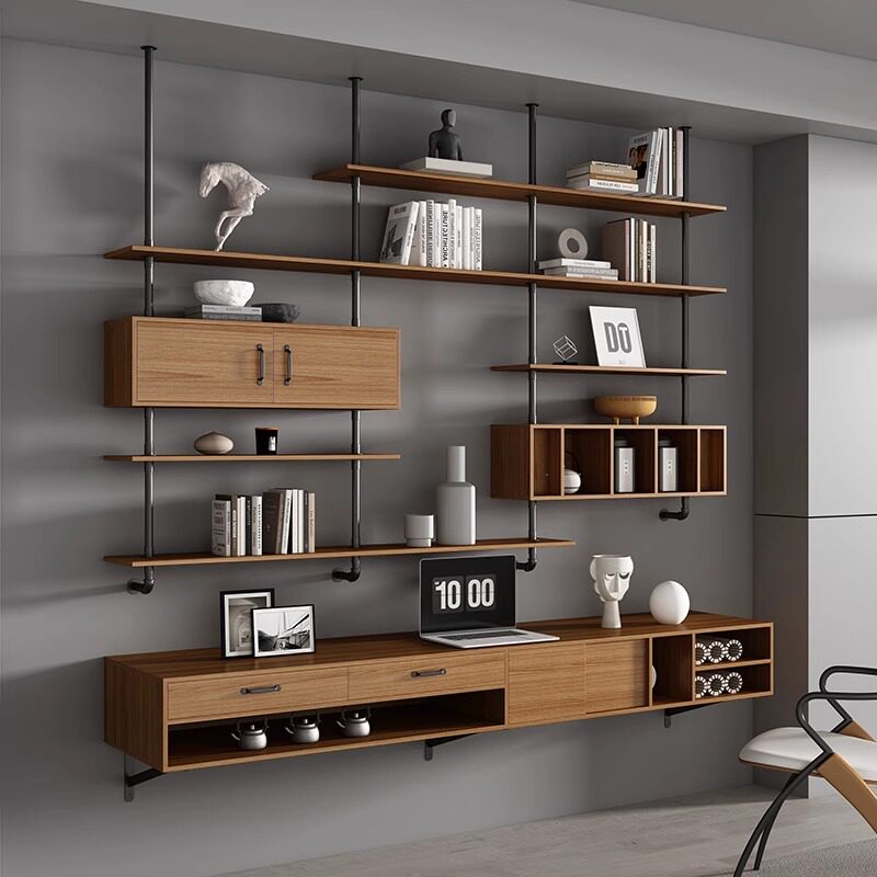 Bedroom Furniture - Escritorio Flotante Moderno de Madera Maciza,