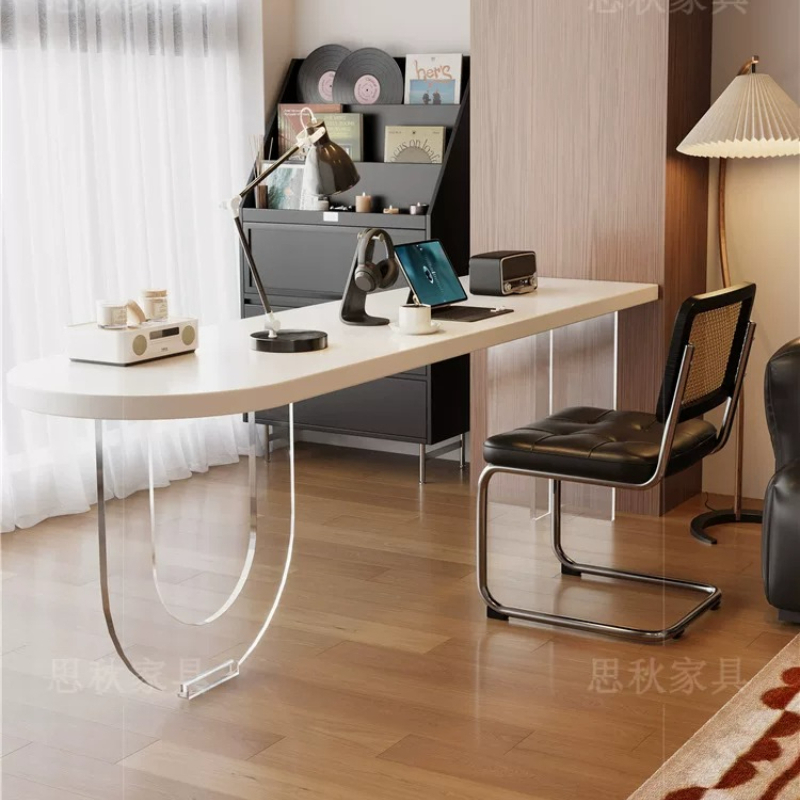 Bedroom Furniture - Escritorio de madera maciza blanca de