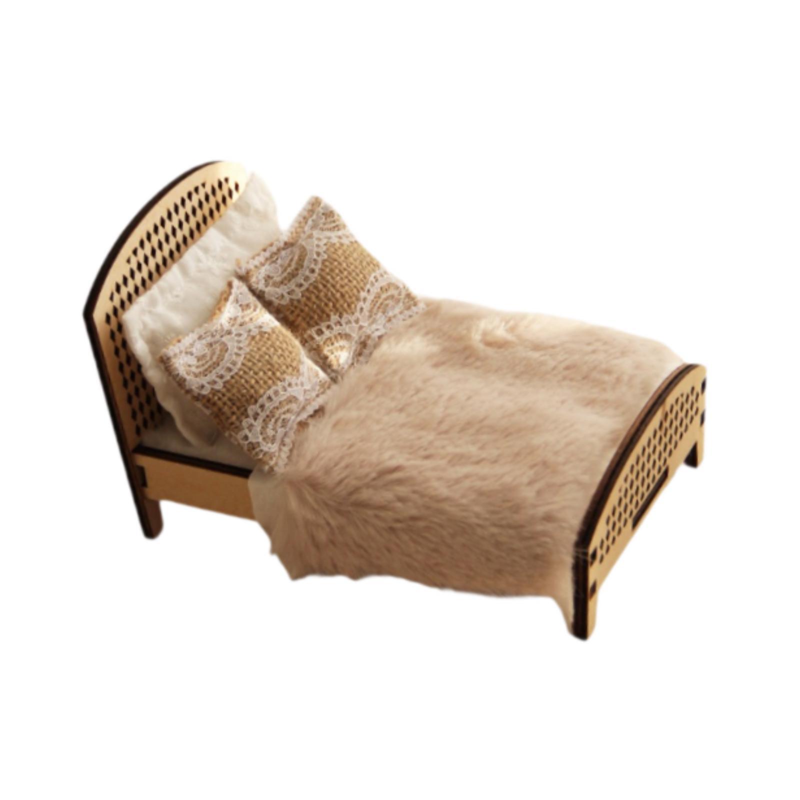 Bedroom Furniture - Cama doble en miniatura para casa