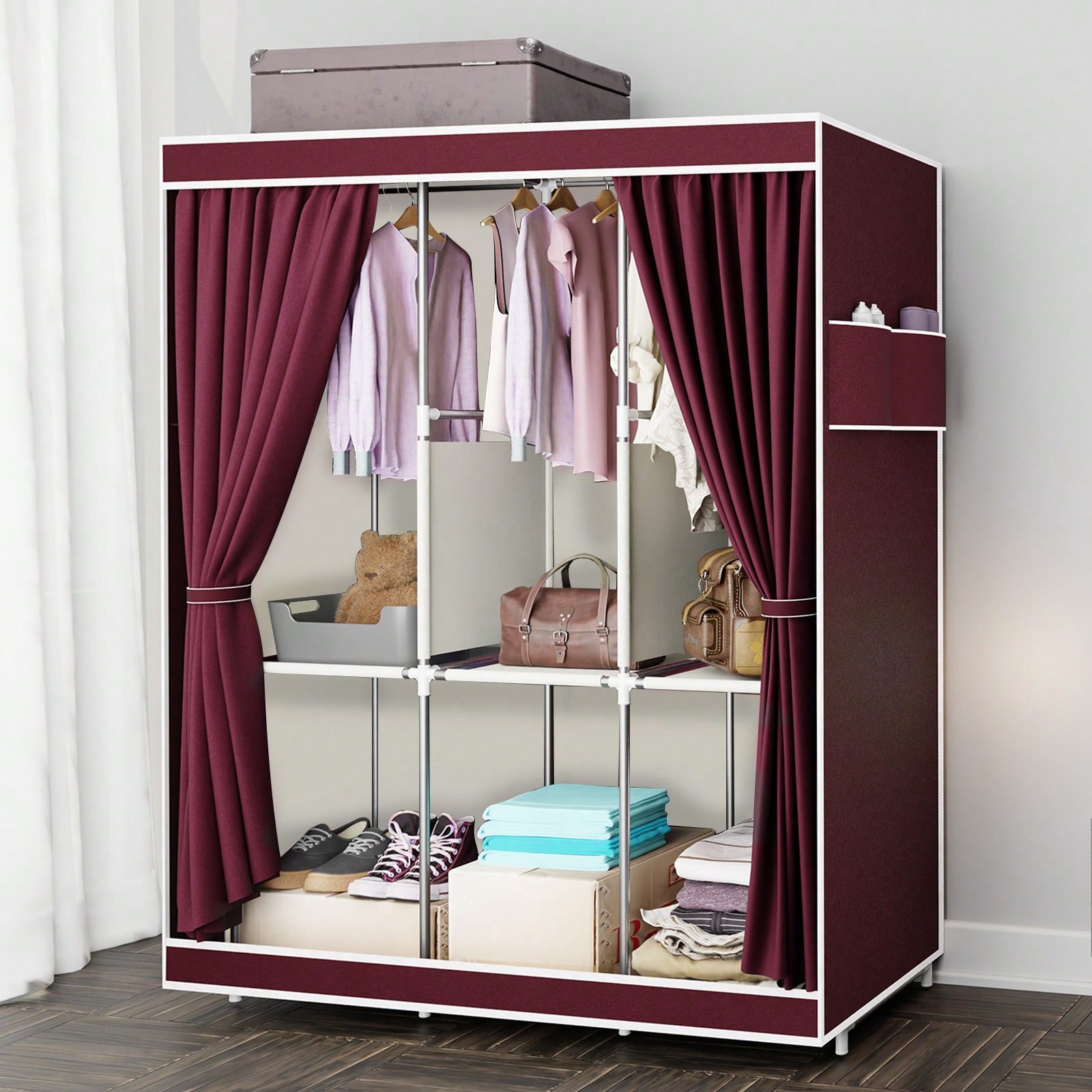Wardrobe Closet Portable Fabric Cover - Armario portátil de 65 pulgadas con
