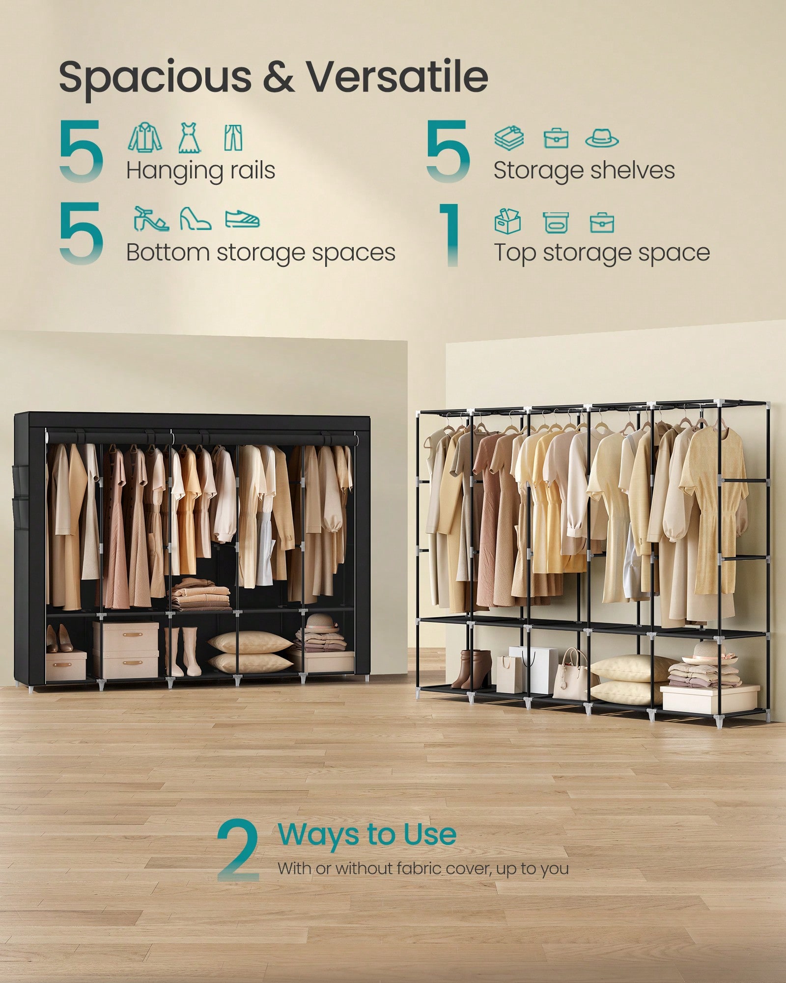 Armario Portátil Extra Grande  - Wardrobe Closet Portable Fabric Cover reseña y precio