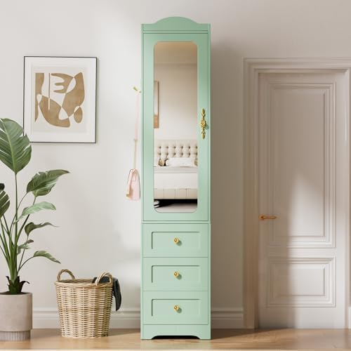 Armario de dormitorio de mader - Full Length Mirror Jewelry Armoire reseña y precio