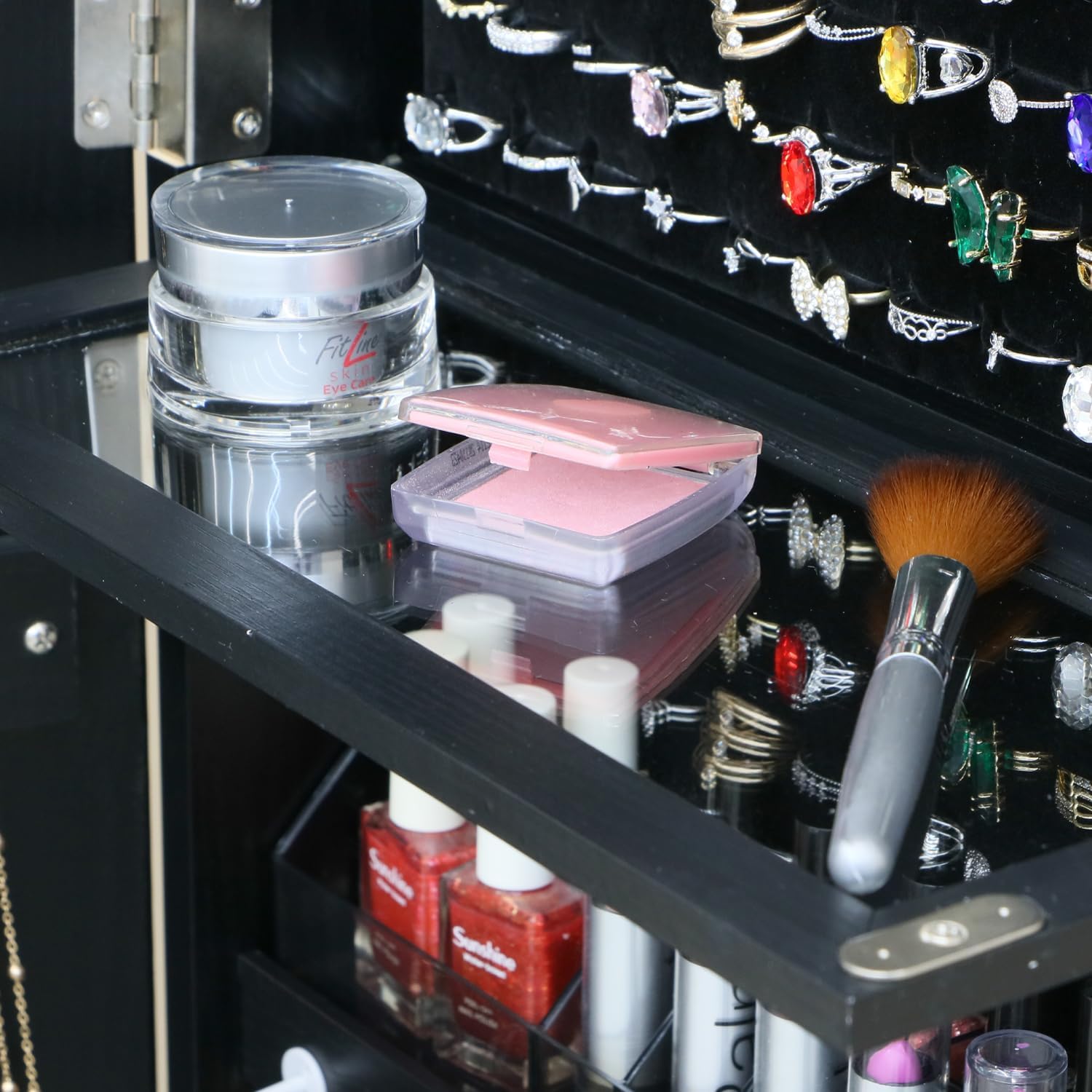 Armario de joyería de pie de l - Full Length Mirror Jewelry Armoire reseña y precio