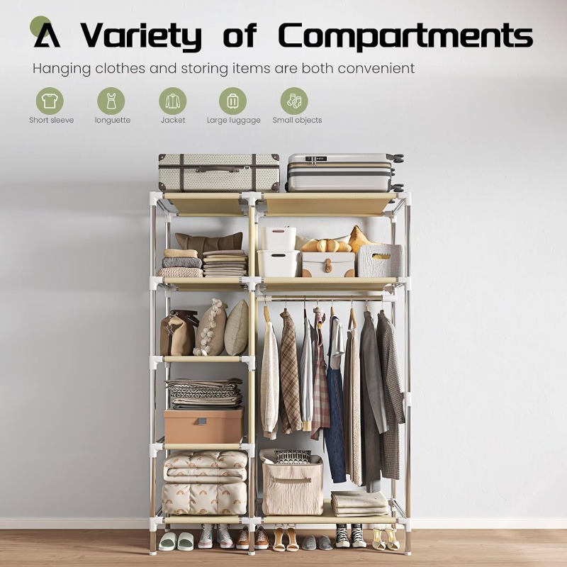 Armario portátil, organización - Wardrobe Closet Portable Fabric Cover reseña y precio