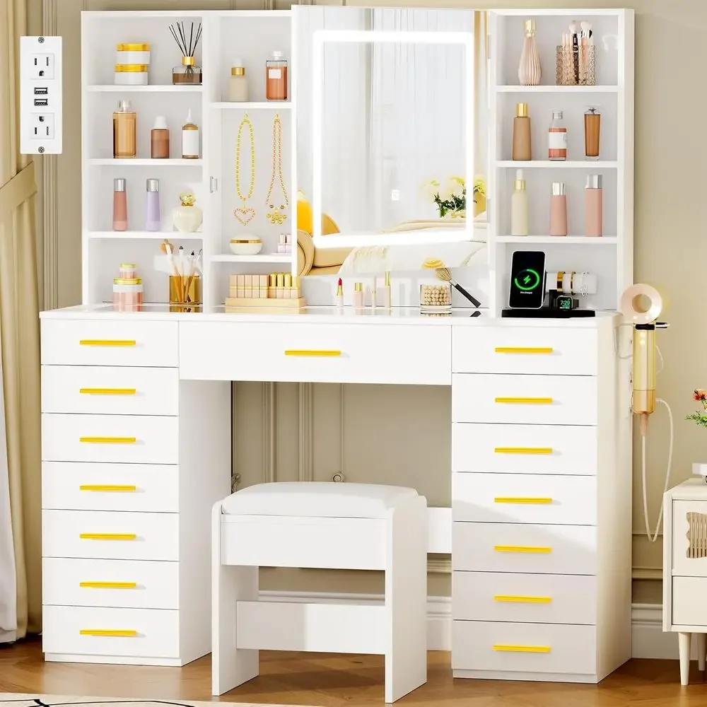Tocador con Espejo LED e Ilumi - Dressing Table Vanity With Lighted Mirror reseña y precio