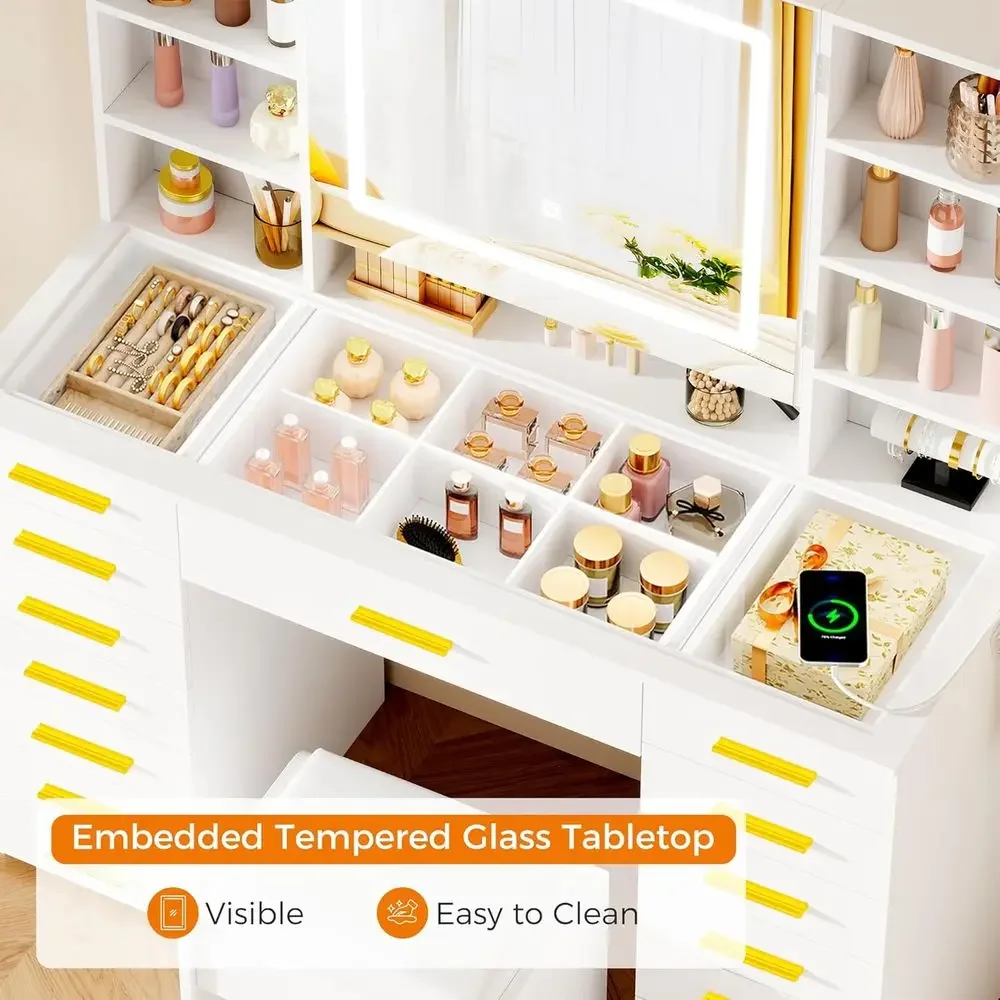 Tocador con Espejo LED e Ilumi - Dressing Table Vanity With Lighted Mirror reseña y precio